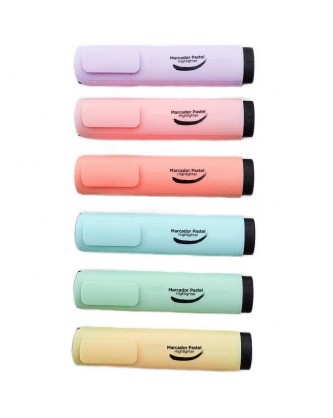 6 Pieces set of underline markers in pastel colors