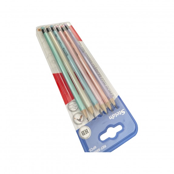 ΜΟΛΥΒΙΑ ΜΕ ΓΟΜΑ ΣΕΤ 6 ΤΕΜΑΧΙΩΝ ΣΕ ΠΑΣΤΕΛ ΧΡΩΜΑ