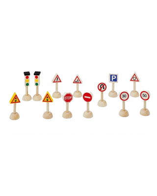 ROAD SIGNS, SET OF 14 PIECES