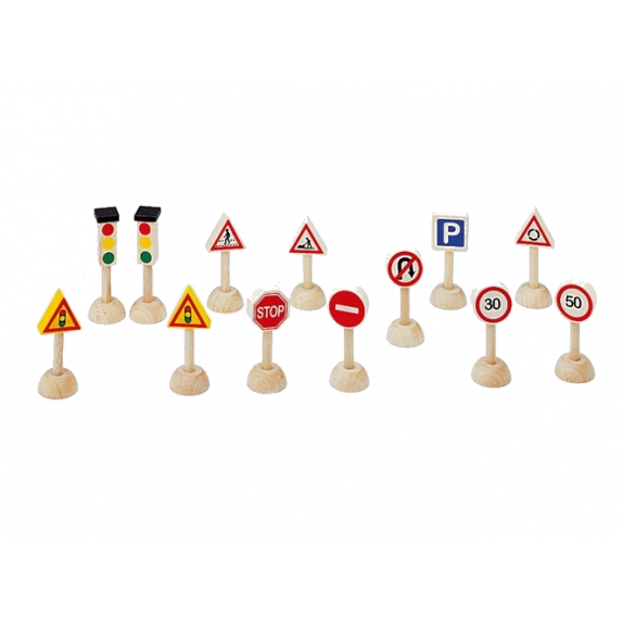 ROAD SIGNS, SET OF 14 PIECES
