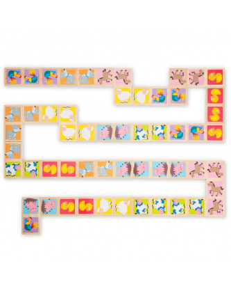 ΞΥΛΙΝΟ ΠΑΙΧΝΙΔΙ ΝΤΟΜΙΝΟ ΜΕ ΖΩΑΚΙΑ NEW CLASSIC TOYS 