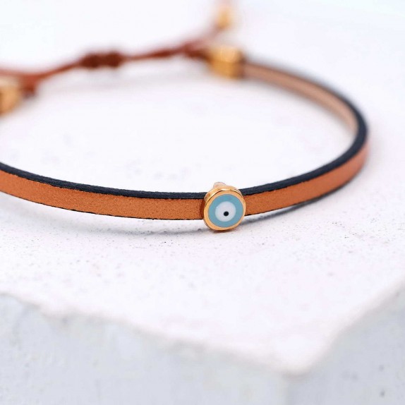 ΧΕΙΡΟΠΟΙΗΤΟ ΔΕΡΜΑΤΙΝΟ ΒΡΑΧΙΟΛΙ ΜΑΤΑΚΙ  ΚΑΦΕ