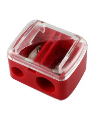 DOUBLE MAKE UP PENCIL SHARPENER - RED