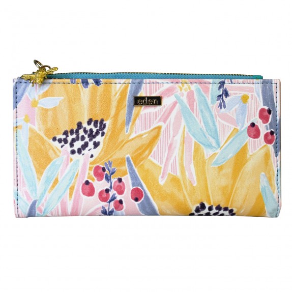 ΠΟΡΤΟΦΟΛΙ EDEN, DISASTER DESIGNS, 10x19x1cm ,ΚΙΤΡΙΝΟ/ΡΟΖ