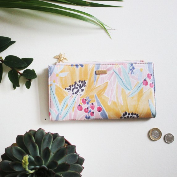 ΠΟΡΤΟΦΟΛΙ EDEN, DISASTER DESIGNS, 10x19x1cm ,ΚΙΤΡΙΝΟ/ΡΟΖ