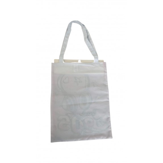 ΤΣΑΝΤΑ ΓΙΑ ΨΩΝΙΑ "THE 90s" ΡΟΖ/ΛΕΥΚΟ, 33 x 42cm 