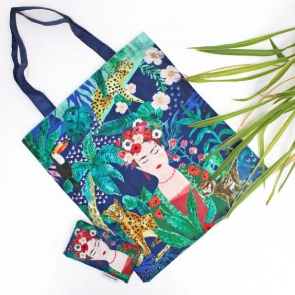 ΤΣΑΝΤΑ ECO SHOPPER FRIDA KAHLO TROPICAL Διαστάσεις:  34 x 38εκ. / διπλωμένη 8x14εκ.