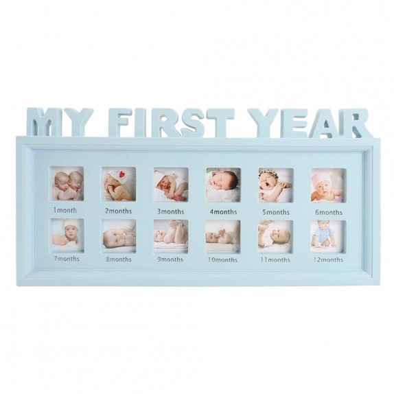 ΚΟΡΝΙΖΑ ΓΙΑ ΦΩΤΟΓΡΑΦΙΕΣ "Ο ΠΡΩΤΟΣ ΜΟΥ ΧΡΟΝΟΣ" 41x20 εκ. ΠΛΑΣΤΙΚΗ  - ΓΑΛΑΖΙΟ