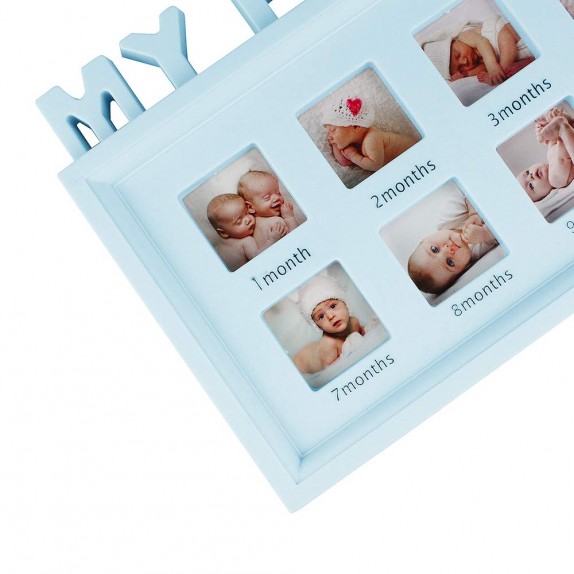 ΚΟΡΝΙΖΑ ΓΙΑ ΦΩΤΟΓΡΑΦΙΕΣ "Ο ΠΡΩΤΟΣ ΜΟΥ ΧΡΟΝΟΣ" 41x20 εκ. ΠΛΑΣΤΙΚΗ  - ΓΑΛΑΖΙΟ