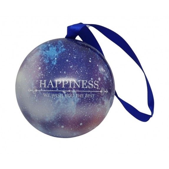 ΔΙΑΚΟΣΜΗΤΙΚΗ ΜΕΤΑΛΛΙΚΗ ΜΠΑΛΑ 7cm "HAPPINESS"