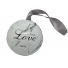 ΔΙΑΚΟΣΜΗΤΙΚΗ ΜΕΤΑΛΛΙΚΗ ΜΠΑΛΑ 7cm "LOVE & THANKS" - ΛΕΥΚΟ/ΜΑΥΡΟ