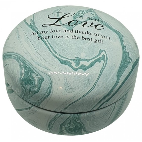 ΔΙΑΚΟΣΜΗΤΙΚΟ ΜΕΤΑΛΛΙΚΟ ΚΟΥΤΑΚΙ 9x5cm "LOVE & THANKS"