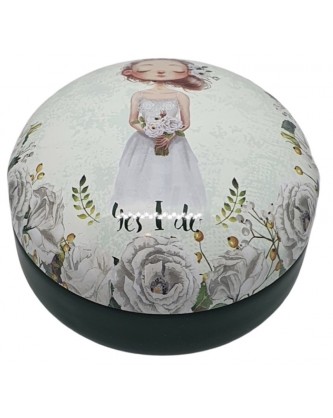 ΔΙΑΚΟΣΜΗΤΙΚΟ ΜΕΤΑΛΛΙΚΟ ΚΟΥΤΑΚΙ 9x5cm "YES I DO"