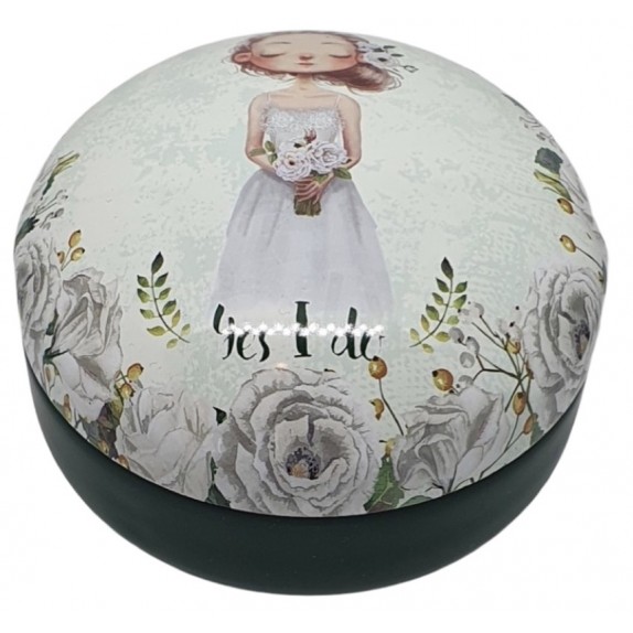 ΔΙΑΚΟΣΜΗΤΙΚΟ ΜΕΤΑΛΛΙΚΟ ΚΟΥΤΑΚΙ 9x5cm "YES I DO"