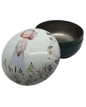 ΔΙΑΚΟΣΜΗΤΙΚΟ ΜΕΤΑΛΛΙΚΟ ΚΟΥΤΑΚΙ 9x5cm "YES I DO"