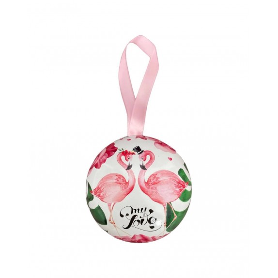 ΔΙΑΚΟΣΜΗΤΙΚΗ ΜΕΤΑΛΛΙΚΗ ΜΠΑΛΑ 7cm "LOVE & THANKS" - ΛΕΥΚΟ/ΠΡΑΣΙΝΟ/ΡΟΖ