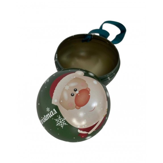 ΔΙΑΚΟΣΜΗΤΙΚΗ ΜΕΤΑΛΛΙΚΗ ΜΠΑΛΑ 7cm "SANTA CLAUS" - ΠΡΑΣΙΝΗ