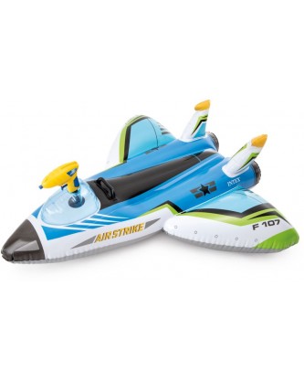 ΦΟΥΣΚΩΤΟ ΚΑΘΙΣΜΑ ΑΕΡΟΠΛΑΝΑΚΙ ΜΕ ΝΕΡΟΠΙΣΤΟΛΟ INTEX - ΛΕΥΚΟ/ΜΠΛΕ, 117cm x 117cm