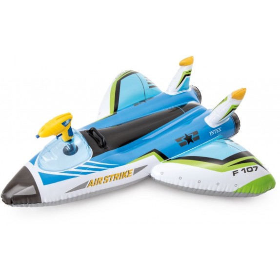 ΦΟΥΣΚΩΤΟ ΚΑΘΙΣΜΑ ΑΕΡΟΠΛΑΝΑΚΙ ΜΕ ΝΕΡΟΠΙΣΤΟΛΟ INTEX - ΛΕΥΚΟ/ΜΠΛΕ, 117cm x 117cm