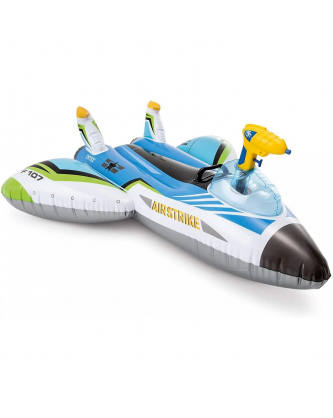 ΦΟΥΣΚΩΤΟ ΚΑΘΙΣΜΑ ΑΕΡΟΠΛΑΝΑΚΙ ΜΕ ΝΕΡΟΠΙΣΤΟΛΟ INTEX - ΛΕΥΚΟ/ΜΠΛΕ, 117cm x 117cm