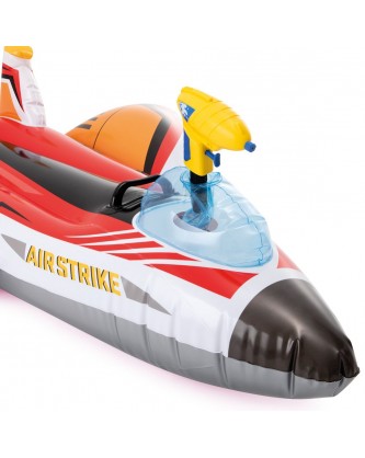 ΦΟΥΣΚΩΤΟ ΚΑΘΙΣΜΑ ΑΕΡΟΠΛΑΝΑΚΙ ΜΕ ΝΕΡΟΠΙΣΤΟΛΟ INTEX - ΛΕΥΚΟ/ΚΟΚΚΙΝΟ, 117cm x 117cm