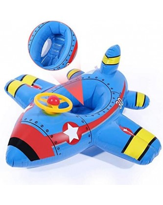 BABY INFLATABLE AIRPLANE SWIMMING FLOAT BOAT  - BLUE